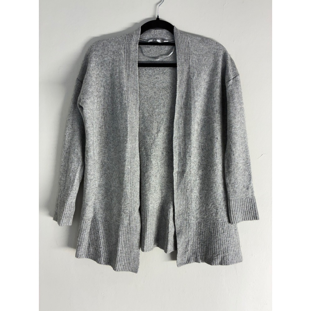 Uniqlo Women's Gray Open Front Knit Casual Cardigan Wool/Cashmere Blend Size L